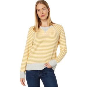 L.L. Bean Yellow and Gray Striped Knit Top